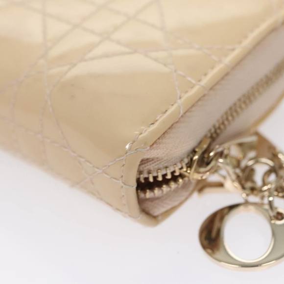 Christian Dior Canage Card Case Enamel Beige Auth ar13203 - Picture 11 of 16